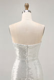 Sparkly Black Strapless Tight Short Homecoming Dress with Sequins