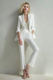 Sparkly White Sequins 2 Piece Shawl Lapel Women Formal Suits