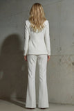 Sparkly White 2-Piece Lapel Women Formal Suits with Sleeves