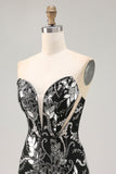 Sparkly Black Bodycon Sequins Short Cocktail Dress with Beading