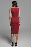 Grey Ruched Bodycon Midi Work Dress With Slit