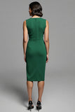 Grey Ruched Bodycon Midi Work Dress With Slit