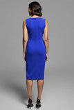Grey Ruched Bodycon Midi Work Dress With Slit