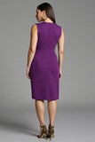 Bodycon Navy V Neck Midi Work Dress With Sash