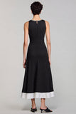Sparkly Black A Line Beaded Long Work Dress
