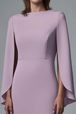 Wisteria Bodycon Bateau Neck Long Sleeves Midi Work Dress