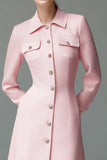 Pink A Line Collar Neck Short Blazer Dress