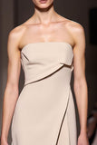 Ivory Sheath Strapless Ruched Long Formal Dress with Slit