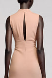 Mermaid Round Neck Asymmetrical Champagne Wedding Guest Dress