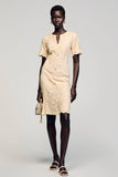 Lace Sheath Apricot Wedding Guest Dress