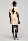 Lace Sheath Apricot Wedding Guest Dress