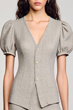 Jersey V Neck Grey Wedding Guest Dress
