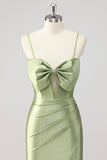 Sparkly Satin Corset Mermaid Green Beaded Long Formal Dress
