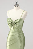 Sparkly Satin Corset Mermaid Green Beaded Long Formal Dress
