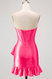 Sparkly Yellow Tight Sweetheart Corset Beaded Short Cocktail Dress with Ruffles