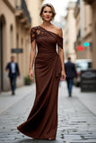 Black Mermaid Asymmetrical Mother of the Bride Dress with Appliques