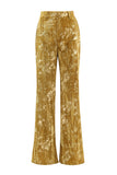 Yellow Jacquard Peak Lapel Slim Fit Women 2-Piece Work Suits