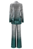 Sparkly Silver Sequins 2-piece Women Suits