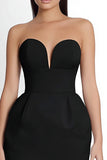 Bodycon Satin Strapless Tube Top  Little Black Dress