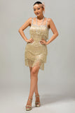 Sparkly Black Gatsby Fringed Bodycon Gatsby Short 1920s Dress with Sequins