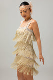 Sparkly Black Gatsby Fringed Bodycon Gatsby Short 1920s Dress with Sequins