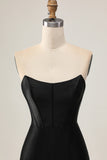Black Corset Bodycon Cut Out Beaded Homecoming Dress