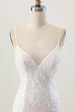 Sparkly White Bodycon Backless Sequin Short Homecoming Dress