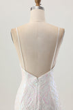 Sparkly White Bodycon Backless Sequin Short Homecoming Dress
