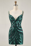 Sparkly Royal Blue Strapless Sequins Tight Short Homecoming Dress