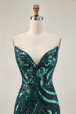 Sparkly Royal Blue Strapless Sequins Tight Short Homecoming Dress