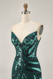 Sparkly Royal Blue Strapless Sequins Tight Short Homecoming Dress