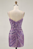Sparkly Royal Blue Strapless Sequins Tight Short Homecoming Dress