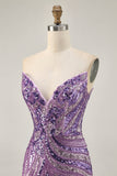 Sparkly Royal Blue Strapless Sequins Tight Short Homecoming Dress