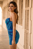 Sparkly Royal Blue Strapless Sequins Tight Short Homecoming Dress