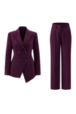 Fuchsia Peak Lapel 2-piece Women Suits with Buttons