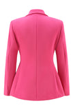 Fuchsia Peak Lapel 2-piece Women Suits with Buttons