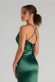 Dark Green Mermaid One Shoulder Maxi Bridesmaid Dress