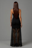 Black Sheath V Neck Long Formal Dress with Lace
