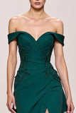 Light Green Satin A Line Long Formal Dress with Appliques