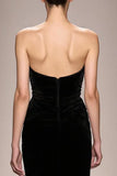 Black Mermaid Velvet Sweetheart Long Formal Dress
