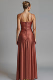 Cabernet Sheath Spaghetti Straps High Low Formal Dress with Ruffles