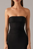 Elegant Strapless Mermaid Black Tie Dress