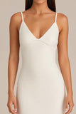 Elegant Ivory Spaghetti Straps Sheath Evening Dress