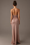 Sunset Spaghetti Straps Sheath Evening Dress with Slit