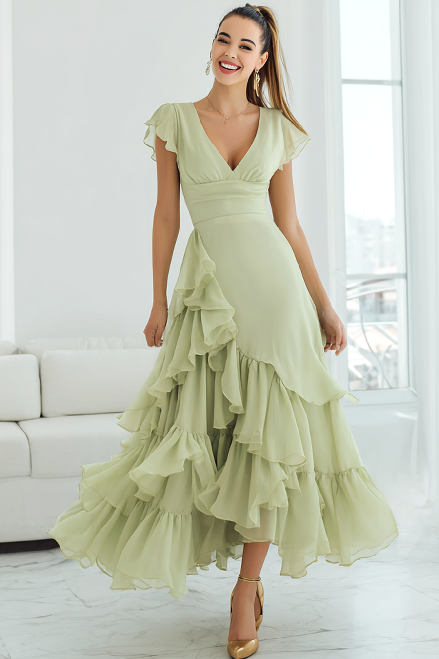 emerald green bridesmaid dress australia Timeless - Emerald Green formal dress | V neckline, backless A-line Satin Gown with Pockets L main image 0