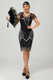 Sparkly Purple Beaded V Neck Midi Gatsby 1920s Dress with Sequins