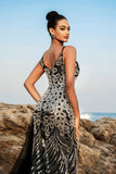 Sparkly Black Mermaid Sequin Long Formal Dress with Slit