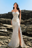 Sparkly Sweetheart Mermaid Black Sequin Long Formal Dress with Slit
