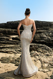 Sparkly Sweetheart Mermaid Black Sequin Long Formal Dress with Slit