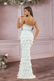 Sparkly Sweetheart Black Mermaid Long Formal Dress with Feathers